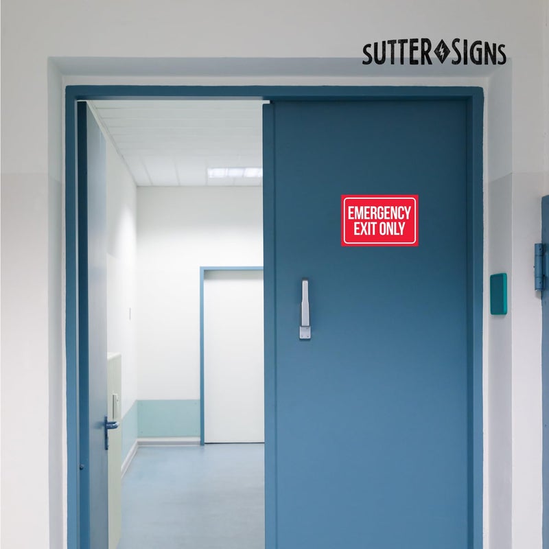 Sutter Signs Emergency Exit Only Sticker Signs (Pack of 2) | Large Decals for Doors, Offices, Restaurants, Stores, Schools, Hospitals - Image 5